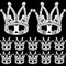 12PCS Mini Silver Crown Cake Toppers – Princess & Baby Shower Decorations, 1.26"x1.26"